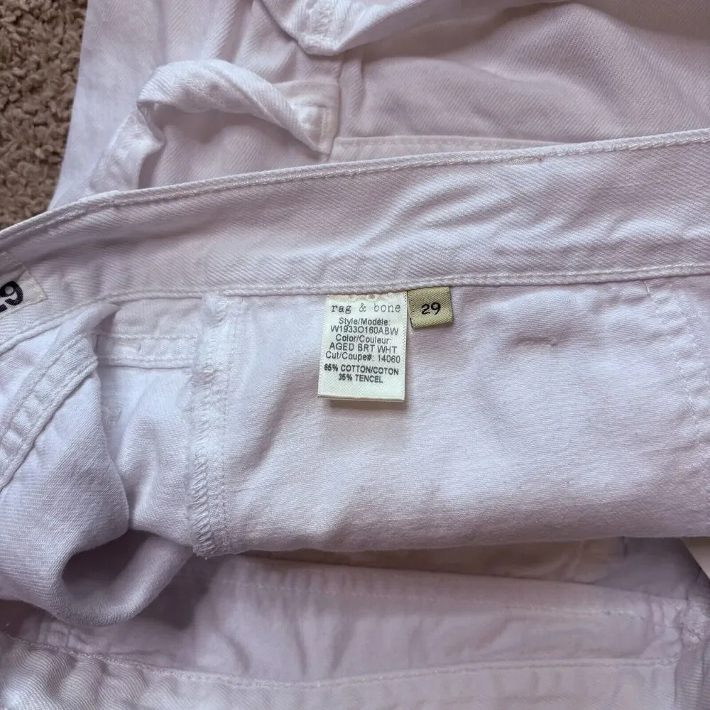 Rag‎ & Bone Denim Carpenter Shorts Aged Bright White Womens Size 29 Shorties